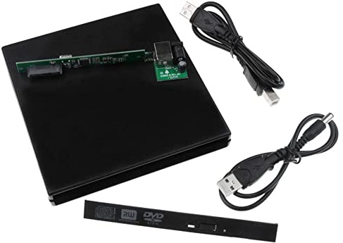 Foemey Boitier DVD externe USB 2.0 12,7 mm pour ordinateur portable, ordinateur de bureau, lecteur de disque optique SATA vers SATA