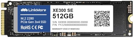 LinkMore XE300 SE 512GB PCIe Gen3 NVMe M.2 2280 Internal Solid State Drive, Gen3.0X4 Read Speed up to 2100MB/s for Latop and PC