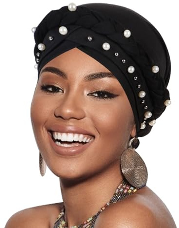 African Women Turban Caps Pre-Tied Twisted Turbans Head Scarf for Women Hair Wraps Cover Beanie Cancer Chemo Headwear
