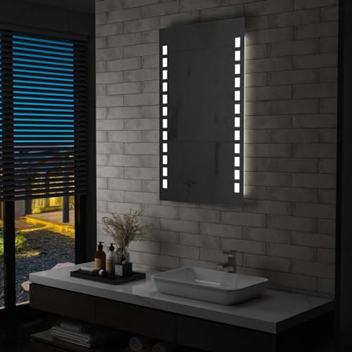 ShGaxin Badezimmer-Wandspiegel Badspiegel Mit Beleuchtung, Make Up Spiegel, Wall Mirror, Spigelbadzimmer, 60 x 100 cm