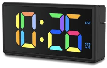 Digitaler Wecker Ibiza, Multicolor-Display, mit USB-Ladefunktion, Schwarz