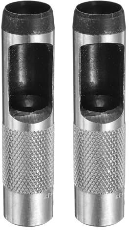 QUARKZMAN 2 Stück 19mm Lochstanzer, Locheisen Leder Rund Hohlstanzwerkzeug aus Karbonstahl Kreis Schneidwerkzeug für Gürtel Lederhandwerk Uhrenarmbänder Papier
