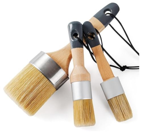 Jrifedptry Chalk and Wax Paint Brush, Large Chalk Paint Brush and Small Wax Brush for Chalk Paint,Chalk Paint Brushes for Furniture