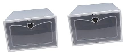 Mobestech Contenitori per Scarpe da Uomo in Plastica Pp, Impermeabili e Grande Capacità, Design Semplice, Confezione da 2 Pezzi per Organizzazione Casa