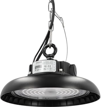 LED High Bay inomhusspotlight 100 W med premium märkesdrivrutin dimbar (1–10 V) kall vit 6000 K 21 000 lm 210 lm/W 90° IP65 UFO industriell lampa verkstadsbelysning Ø 255 x H110 mm 5 års garanti