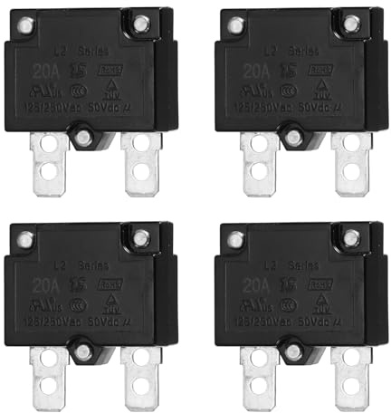 QUARKZMAN 4 Pcs Interruttore Termico A Pulsante 20Amp, 125/250V AC 50V DC Con Ripristino Automatico Protettore Sovraccarico Termico Interruttore Termico Per Auto Industriali