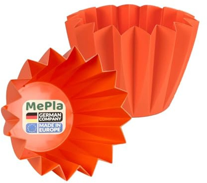 MePla - 10 unidades – Macetero Adonis ø11 – Naranja – irrompible, resistente a los rayos UV y resistente a la intemperie – Macetero fabricado en Alemania para interior y exterior