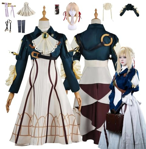 FUCOSSPH Violet Evergarden Halloween Carnival Party costume Cosplay Costume Comic Anime Game Role Play Outfit