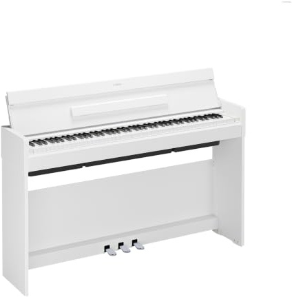 YAMAHA YDP-S36 Piano Digital – 88 Teclas Contrapesadas GHS, Sonido CFX Concert Grand, Diseño Slim, Bluetooth, 3 Pedales, Ideal para Casa y Principiantes – Blanco