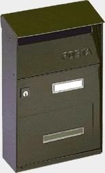 ALUBOX Außenbriefkasten 32,5x22x11 cm Mit Obendach Frontentnahme Briefkasten Format (anthrazit)