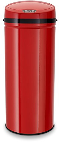 Echtwerk Poubelle avec capteur, poubelle tactile, poubelle électrique, détecteur de mouvement infrarouge, corps en acier inoxydable, capacité 42 l, rouge