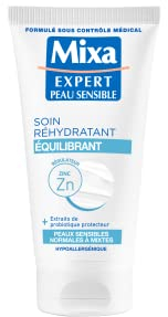 Mixa Expert Peau Sensible - Soin Réhydratant Equilibrant à l'Extrait d'Avoine + Cuivre Régulateur - 50 ml