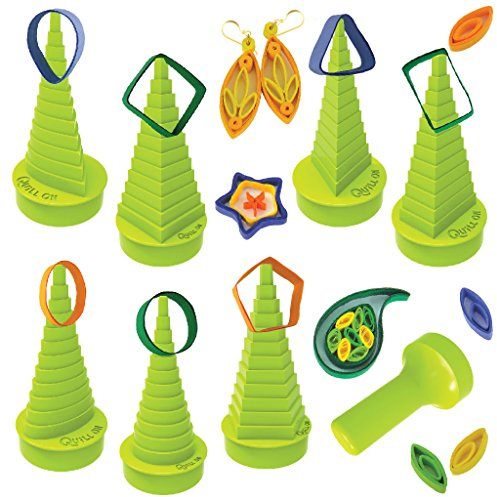Ultimate Border Buddy & Quilling-verktyg med 7 formade torn för att göra pappersskalningsformer och mönster