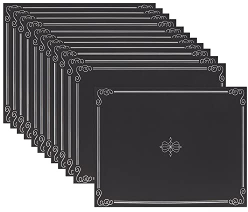 Best Paper Greetings Black Certificate Holders - 11.2 x 8.8 in, 12-Pack, Silver Foil - Certification Folders for Diplomas & Awards - Award Sleeves & Diploma Holders for Employee Appreciation