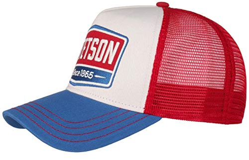 Stetson Highway Trucker Cap Snapback Baumwolle Herren Sommer Winter blau-rot One Size