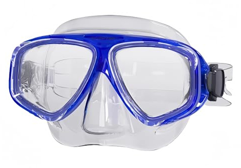 Schnorchelmaske Taucherbrille Dioptrin Dioptrien Korrektur, WOWDECOR Tauchmaske Tauchermaske für Erwachsene und Kinder mit Kurzsichtigkeit Kurzsichtig (Blau, -5,0)