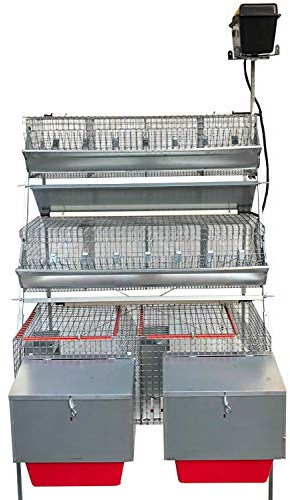 Gabbia Conigli GM1 PLUS Conigliera a 3 Piani Mista 2 Fattrici + 8 Celle Ingrasso. Cm L 105 x P 106 x H 160