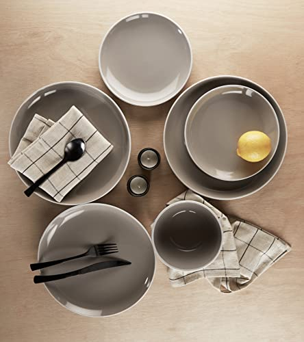 Waterside Fine China 12 Piece Halo Dinner Set Grey