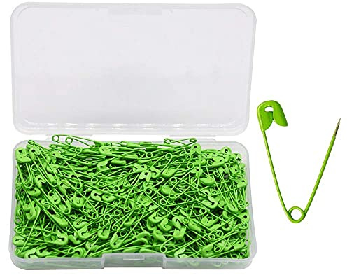 YOFASEN 400 Stück Sicherheitsnadeln - Arts Crafts Größe Metall Sicherheitsnadeln Durable Coated Bunte Sicherheitsnadeln für Schmuckherstellung Home Office mit Aufbewahrungsbox Verwenden, Grün
