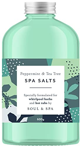 Pfefferminz- und Teebaum-Spa-Salz für Whirlpool- und Whirlpool-Bad, Kristallduft, 600 g