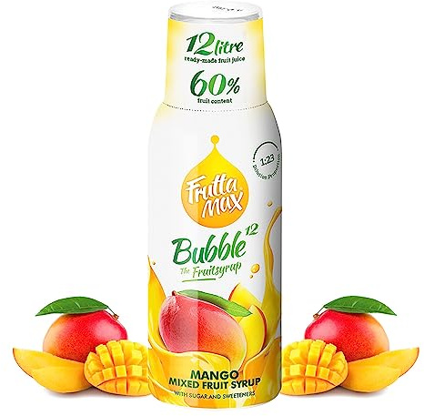 FruttaMax Mango Getränkesirup Frucht-sirup Konzentrat | weniger Zucker | mit 60% Fruchtanteil | 500ml