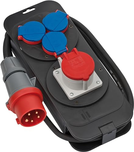Brennenstuhl Stromstation - Stromverteiler 16A (2m H07RN-F 5G2,5 Kabel, für Baustelleneinsatz und ständigen Einsatz im Außenbereich IP44, für Wandaufhängung geeignet, Made in Germany)
