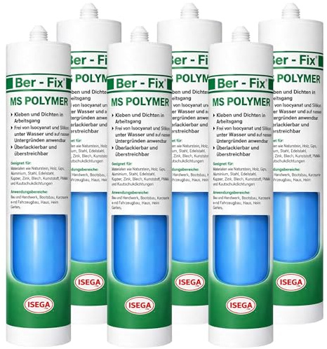 Ber-Fix MS Polymer Blau Pool Unterwasser 6er Pack 6er | MS Polymerkleber Blau Pool Unterwasser 6er Pack 6er: MS Polymerkleber blau: elastischer Kleb- und