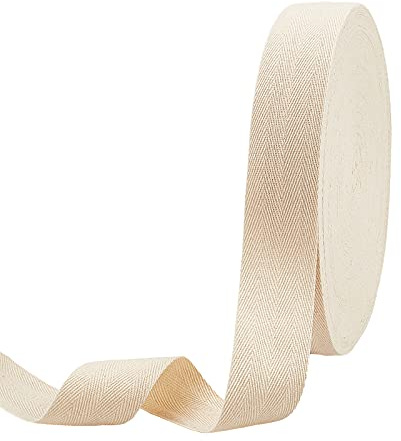 NBEADS 50m/Roll Baumwolle gurtband, Cotton Tape Bänder Fischgräten Webbings 4 cm Breite Flache schnüre Aus Baumwolle Für Wohnkultur, Geschenke Einpacken, DIY Basteln Nähen, Antik Weiß