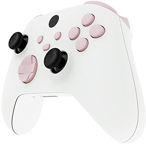 eXtremeRate No Letter Imprint Custom Full Set Buttons for Xbox Core Wireless Controller, Replacement Accessories Bumpers Triggers Dpad ABXY Keys Parts for Xbox Series X/S - Cherry Blossoms Pink