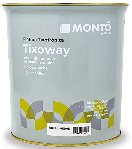 MONTÓ Pintura al Agua para Paredes con Humedad, Evita o Retrasa las Manchas. Transpirable, Color Blanco. Tixoway Antihumedad Acqua (4L)