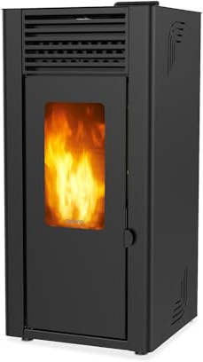 SUPRA ORPHÉE 12 NOIR - Estufa de pellets, 12kW, alta eficiencia, capacidad depósito de 30kg, sistema de limpieza, autonomía hasta 33 horas, negro