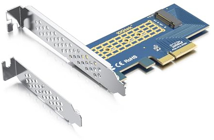 1-Port M.2 NVMe PCIe 3.0 X4 Adapter Card M-Key, Support M.2 NVMe SSD