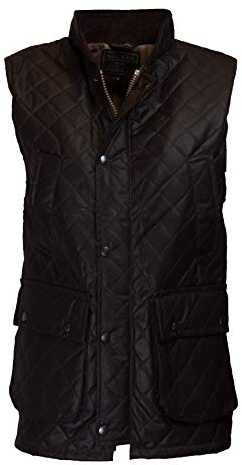 Walker & Hawkes - Veste cirée sans Manches - Homme - Tissu matelassé en Forme de Diamants - Campagne - Marron - L
