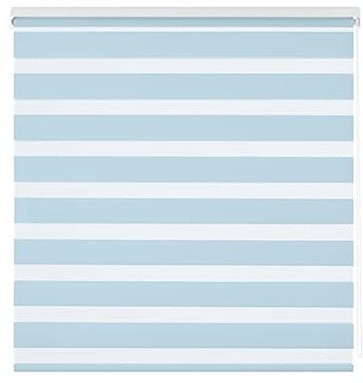 Estoralis | Vera | Doppelrollo Keine Kassette | Doppelter Stoff, Tag und Nacht | Farbe - Hellblau | 105 x 180 cm. (Breite/Höhe) Stoffgröße 102 x 175 cm. | Rollos für Fenster und Türen