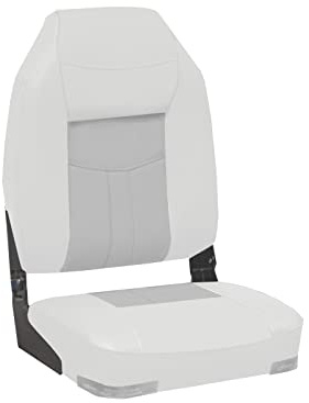 High Back Deluxe Folding Boat Seat (White/Grey) Deluxe-Klapp-Bootssitz mit hoher Rückenlehne (Weiß/Grau) autositzschoner autositzauflage sitzbezüge auto sofa anglerstuhl camping