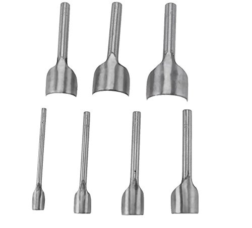 Tbest Juego de 7 Piezas Diy Leather Carft Half -Round Punch Belt End Cutter para Costura de Cuero en el Hogar (10-40 mm) Leder Punch, Herramientas de Cuero, Cortador de Curvas de Cuero,