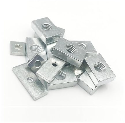 SEIDER 10/50 Stück Vierkantmuttern M3 M4 M5 M6 M8 Rechteckige Muttern Dünne Schieberblockmuttern Verzinkter Kohlenstoffstahl Aluminiumprofil Zubehör(10pcs,M5x17x12x3)