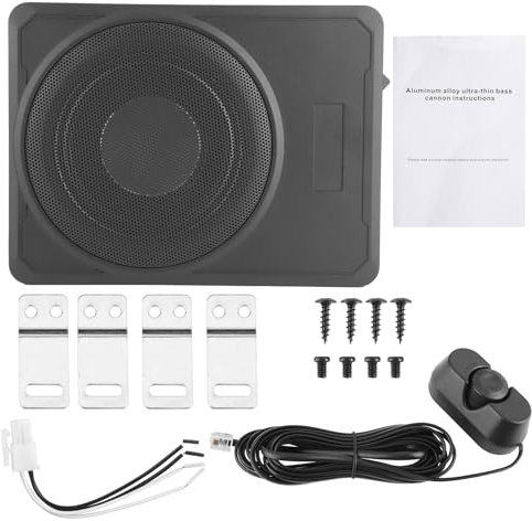 10in 12V 800W Car Subwoofer Slim Amplifier Bass Enclosure Speaker Under Seat Audio Device