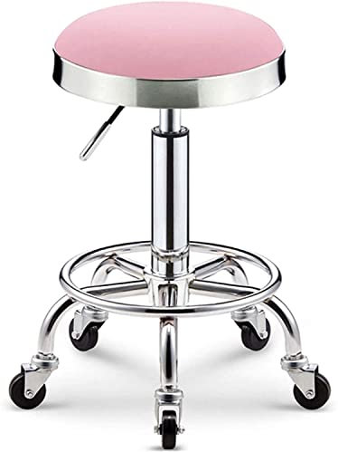 NEAFP Drehhocker, höhenverstellbarer Sattelhocker auf Rädern, runder Salon-Massagestuhl, Verstellbarer drehbarer hydraulischer Gaslifthocker für Friseur, Maniküre, Tattoo, Therapie, Beauty Ma HGCHH