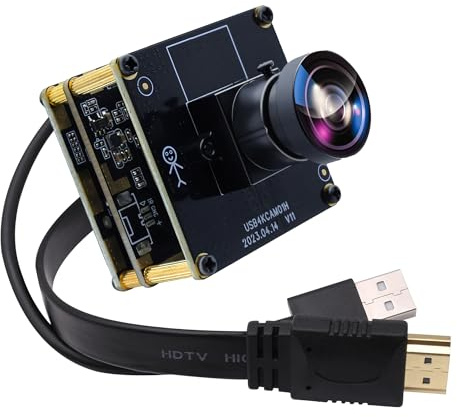 Svpro HDMI USB Kamera 4K Weitwinkel Kameramodul für Computer Monitor Projektor Dual Output Lightburn Lightburn Laser Engraver Kamera, 2X Digital Zoom Webcam Board H.264 UVC USB2.0,120° Verzerrungsfrei