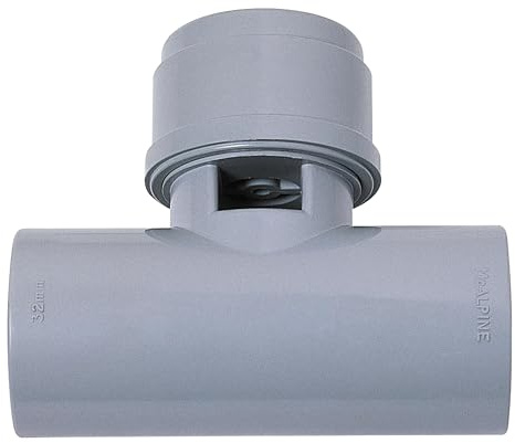Wirquin 70724300 Anti-Vide en T Ø32 mm à Coller | Adapté installation horizontale, gris