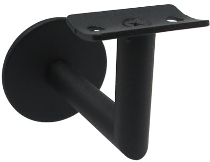 4x SO-Tools Handlaufhalter, schwarz matt aus Zinkdruckguss und Stahl für 42,4 mm Holzhandlauf, Handlauf