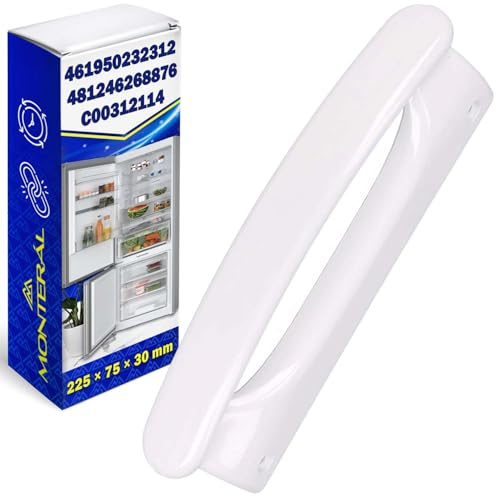 MONTERAL Frigorificent handtag längd 205 mm hålavstånd 175 mm med originalkod C00312114 för Indesit 481246268876 461950232312 för Whirlpool - 10 års garanti