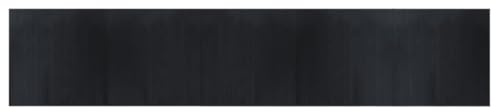 vidaXL Teppich, Bambusteppich Rechteckig, Bambusmatte rutschfest für Wohnzimmer, Läufer Küchenteppich Flurteppich, Modern, Schwarz 100x500cm Bambus