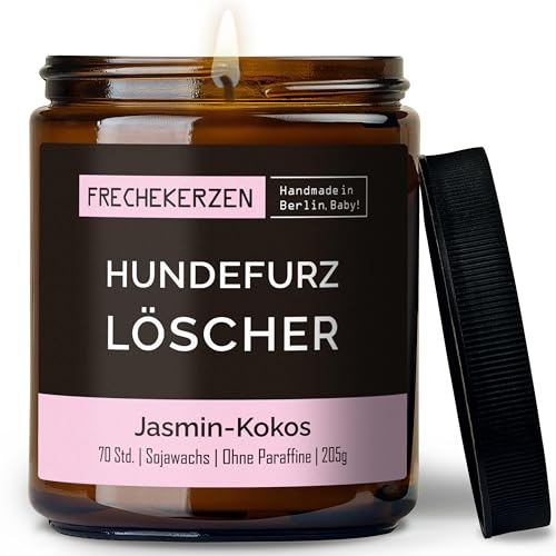 Lustige Duftkerze mit Spruch für Hunde Besitzer & Liebhaber | Handgemacht aus Sojawachs | In Geschenkbox | Originelles Valentinsgeschenk, Gast Geschenk Hundehalter Dog Lovers |Jasmin-Kokos