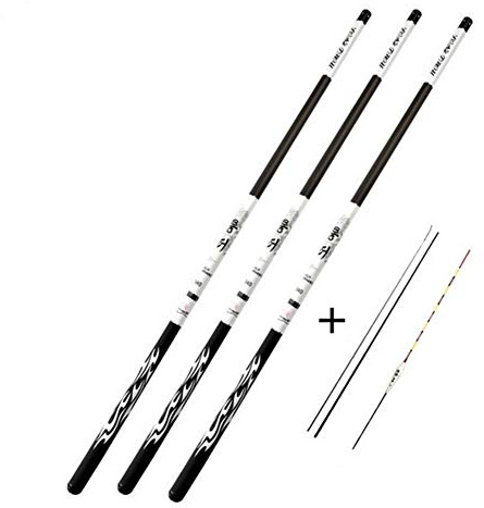 TUANZUN Teleskoprute,Angelrute,Fishing Stipprute Carbon-Faser-Fischerei-Rod Frischwasser Teleskop Angelrute 2.7M-10M Ultra Light(3.6 m)