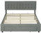 HOMCOM King Size Ottoman Bed Frame with Hydraulic Lifting Storage, Wheeled Drawer, Adjustable Velvet Upholstered Headboard, Wooden Slats Mattress Foundation, No Box Spring Needed, Grey