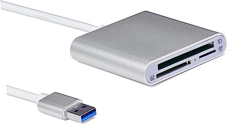 CAXUSD Lector USB 3.0 de Tarjetas Micro y Sdxc Diseño Portátil y Aleación de Aluminio para Ordenador y Portátil Color Plata