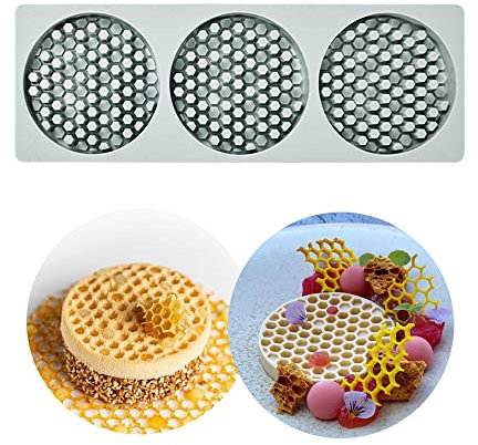 Molde de Silicona para repostería, Manualidades, decoración de Tartas, Resina, jabón, decoración de Dulces, Pasta de azúcar, Chocolate, 3 Agujeros, Redondo, Colmena