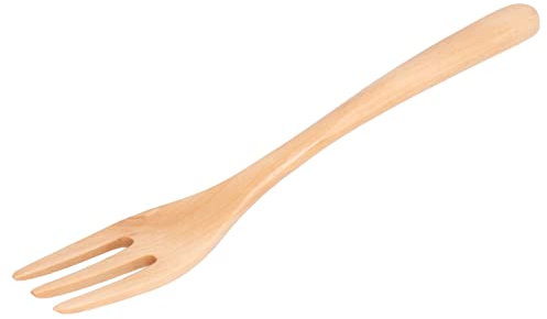 Akozon Premium Wooden 3-Prong Fruit Fork, Japanese- Salad Cutlery, Handmade Solid Wood Dining Utensil for Home, for Fruits and Salads